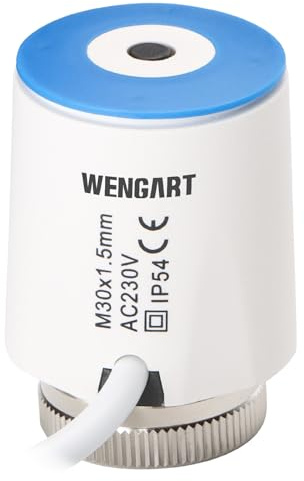 Wengart ställdon för golvvärme WG2208, AC230 V M30 x 1,5 på/av-status synlig, använd med termostat för att spara energi effektivt