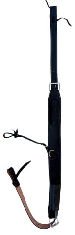 WEMBILS Western-Leder-Flankengurt mit Knüppel-Set, hinten hinten, Sattelgurt, Pferdegurt, Schwarz