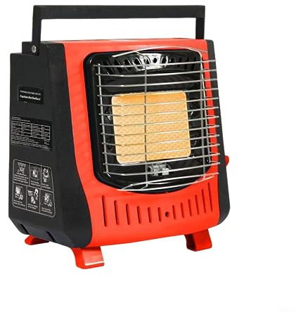 Calentador de gas para camping, quemador de cerámica para acampar al aire libre, calentador portátil con protección contra deficiencia de oxígeno, potencia de 1,3 kW, consumo de 108 g/h