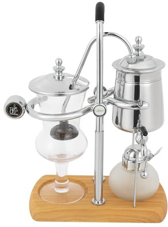 WOQLIBE Kaffebryggare, Siphon Balance kaffebryggare, vakuum-kaffebryggare, belgisk kaffebryggare som används för att extrahera kaffe och brygga te (silver)