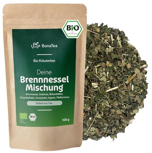 BIO Brennnessel-Tee mit Goldrute, Schachtelhalm, Löwenzahn, Birkenblättern und weiteren traditionellen Kräutern, Bio Kräutertee 100g