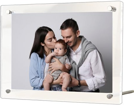 Ehuihuan Acryl Fotorahmen 20x30cm, Acryl Doppelseitig Fotorahmen, Bilderrahmen aus Klarem Acryl A4, Rahmenloser Bilderrahmen aus Acryl für Familienfoto, Zertifikat, Poster