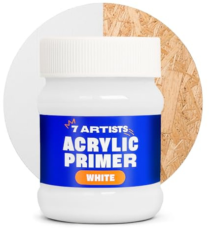 7 Artists Primer Acrilico Bianco 230 ml – Gesso Artistico per Pittura e Tela, Legno e Carta | Primer Vernice a Base d’Acqua | Gesso Liquido per Decoupage e Tecniche Artistiche