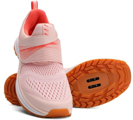 KOFUBOKE Damen Indoor Fahrradschuhe SPD Cleats Kompatibel Bequem Und Atmungsaktiv Rennradschuhe, Pink, 38 EU