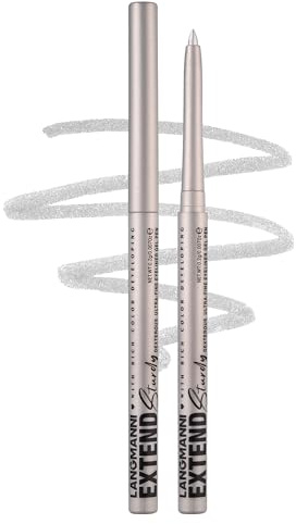 Erinde Silvergel eyeliner penna, vattentät, infällbar, ögonmakeup, långvarig, ultramjuk, fläcksäker, vegansk och grymhetsfri, 02 silver