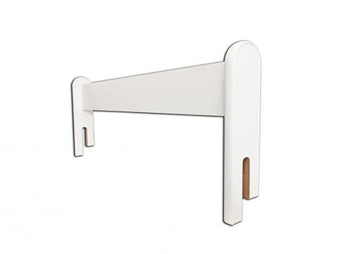 Happy Babies Barrière de lit coulissante pour enfants, protection contre les chutes de l'enfant, sécurité accrue, barrière de lit coulissante, pour chambre d'enfant, blanche, 82 cm