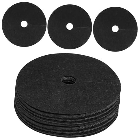 Gatuida 20 Piezas paño de Tierra Alfombra para jardín césped de Suelo farmina Jardin Tela de Anillo de árbol de jardín Anillo de árbol de Control de malezas Tela no Tejida Black