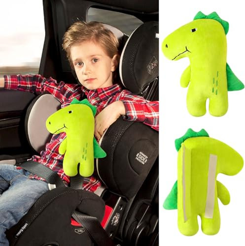 Alaoo Protection Ceinture de Sécurité Enfant,Mignon Bébé Enfants Epaule Coussin,Coussin de Ceinture de Sécurité pour Voiture Epaule,Convient pour le Support de Voyage des Tout-Petits（Dinosaure）