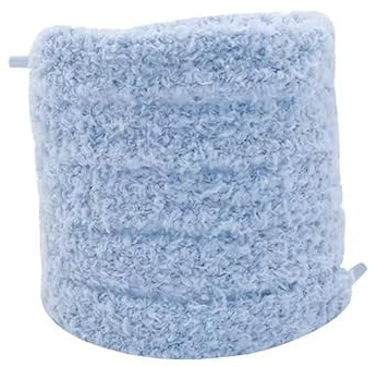 Yulakes Plyschsnörning 2 par 1,5 cm runda luddiga snören, 120 cm, skosnören, universella, mjuka skosnören av plysch, fluffiga skosnören för sneakers, segelduk skor, blå, Medium