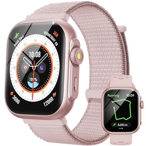 Parsonver Montre Connectée Homme Femme avec Appels Bluetooth, Smartwatch avec GPS, 3ATM Étanche, 1,85 Montre avec 100+ Sports, Fréquence Cardiaque, Sommeil, Fitness Watch pour Android & iOS (Or rose)