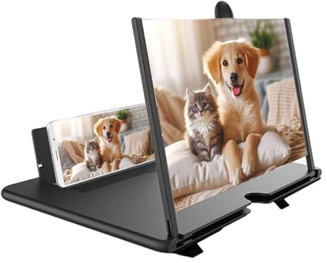 2026 Neue Bildschirmlupenversion | 3D-HD-Handy-Lupe-Projektorbildschirm Für Movies, Videos, Spiele | Faltbarer Halterständer, Kompatibel Mit Allen Telefonen