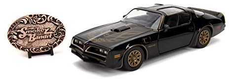 Jada Smokey and The Bandit 1:24 1977 Pontiac Firebird Trans Am Die-cast Car & Belt Buckle, Toys for Kids and Adults