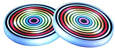 Asudaro LED Auto-Untersetzer, 2er Pack, 7 Farben, USB-Ladung, Vibrationssensor, Acryl, Rund, Mehrfarbig