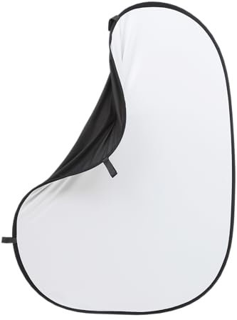 Rollei Faltbarer Hintergrund/Greenscreen kompact. 2 Farbiger Hintergrund zum optimalen freistellen von Personen. Faltbar auf 70 cm Durchmesser (grün/blau), Farbe:Schwarz/Weiß