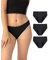 Neione Mujer Bragas Menstruales Braguita Bikini para Regla Período Postparto Flujo Moderado Ropa Interior Brasileña Pack de 3 Negro S