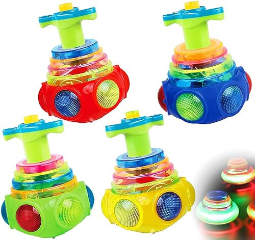 Toupies lumineuses avec 4 toupies clignotantes OVNI avec lumières et musique pour enfants et tout-petits
