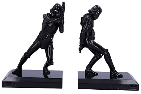 Nemesis Now Shadow Stormtrooper Buchstützen-Figuren, 18,5 cm, Harz, schwarz, Original Stormtrooper-Merchandise, Zwei Stormtrooper-Figuren, um Ihre Bücher aufrecht zu halten
