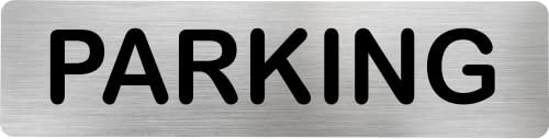 Becral® - Señal de acero inoxidable PARKING | Placa puerta INOX | Señal informativa | Cartel Puerta 200X50mm