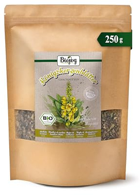 Biojoy Foglie di verbasco BIO (250 g), essiccate e tritate, Tè ai Foglie di verbasco, per preparare il infusione (Verbascum tapsus)