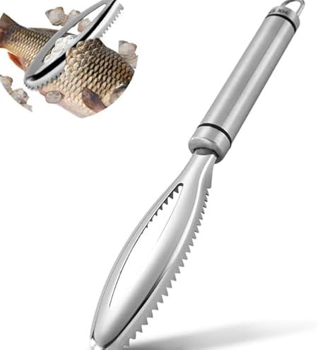 AIBAOBAO Squamatore Pesce, Squama Pesce Acciaio Inox, Desquamatore Pesce Professionale, Raschietto per Squame di Pesce, Aiutante da Cucina per Pulizia Rapida Pelle di Pesce per Cucina, Ristorante