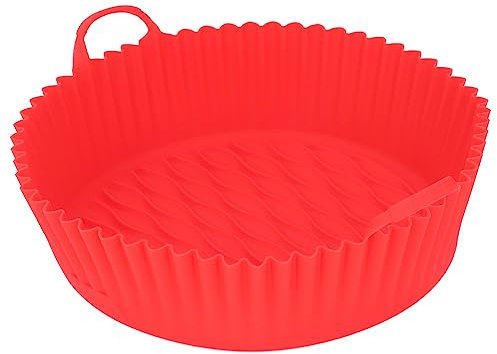 Cesta de Silicona para freidora, Inserto Flexible para freidora, Horno Resistente al Calor de Grado alimenticio (Rojo)