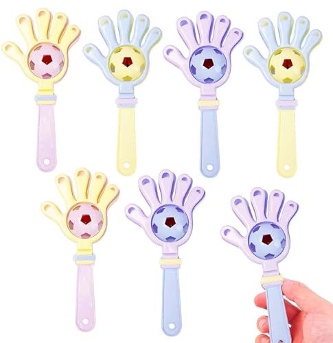 TICKLELY 6er-Pack Fußballklöppel aus Kunststoff, Kunststoff Handklöppel, Handklatsche Klapperhand Krachmacher, Kunststoff Handklatscher Krachmacher Spielzeug, Für Konzert Party Zubehör -Drei Farben