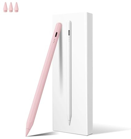 MEKO iPad-Penna 2018–2026 med Snabbladdning, Palmavvisning och Magnetfäste | Universell Kapacitiv Penna för iPad, iPhone, Surfplattor och Mobiler; 8 Stora och 12 Små Spetsar.