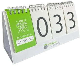 Perpetual Countdown Calendar, Days Left Tracker for Holidays, Birthdays, Anniversaries, Vacation, Goals - fully reversible - perpetual daily calendar on back side of the countdown calendar.