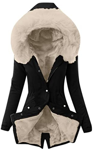 Parka Invernale Da Donna Cappotto Piumino Pelliccia Giacca Con Cappuccio Giubbotto Donna Invernale Giacca Parka Cappotto Imbottita Caldo Slim Autunno Giubbotto Eleganti Felpa Cardigan Con Tasche