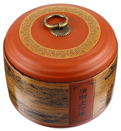 DECHOUS Ceramic Tea Canister Classic Hand Painted Storage Jar Airtight Preserving Jars for Kitchen Gadget Tea