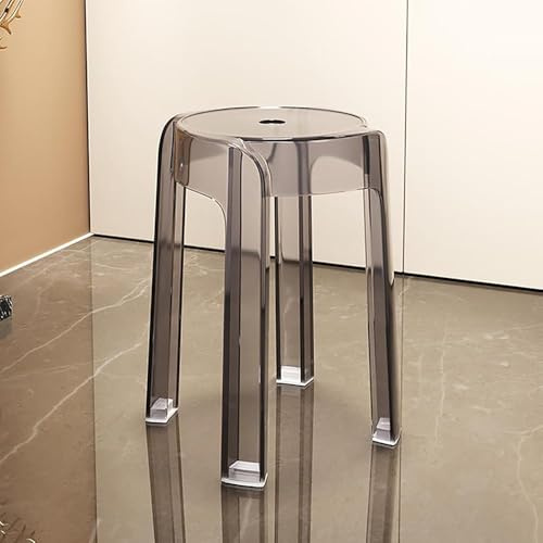Tabourets empilables transparents élégants et peu encombrants pour la maison, le bureau et les événements. Matériau transparent pour un look moderne. Couleur : gris