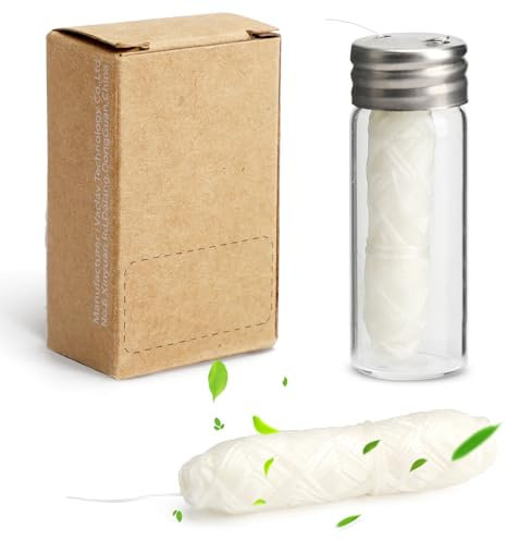 APOMOONS 3x30m Zahnseide Im Glasflakon 90m Zahnseide Gewachst Zahnpflege Minzgeschmack Zahnseides Nachhaltig Zahnzwischenraumreiniger Dental Floss Nachfüllpackung Kappenspitze Spender