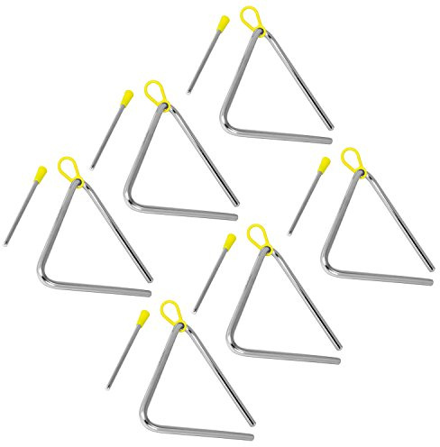 Tiger triangel instrument med visp Paket med 6 15cm Krom