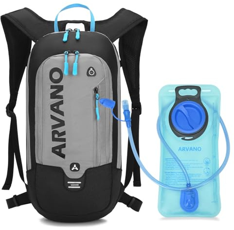 Arvano Hydration Backpack with 2L Water Bladder - Lightweight Breathable 6L Cycling Skiing Rucksack for Mountain Biking, Motorcycle, Running for Men & Women