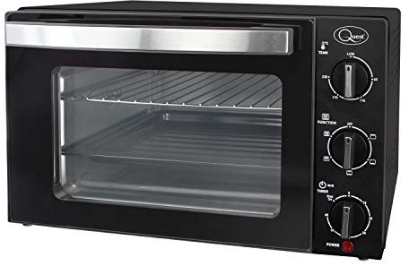 Quest 35399 20L Mini Countertop Oven 1500W / Multifunction Cooking Grill, Bake, Toast, Rotisserie, and Convection/Adjustable Temperature / 60 Mins Timer & Auto Shut Off with Bell