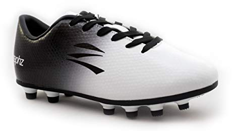 zephz Wide Traxx Soccer Cleat, White/Black, Adult 8.5