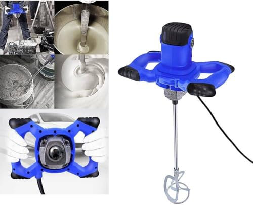 2600W Farb-Mörtelrührer Quirl Mörtelrührer, 0-1600 U/min Drehz, M14 Rühreraufnahme, Rührwerk Handrührwerk Rührwerk Mörtelrührer mit Robustes 6-Gang-Metallgetriebe