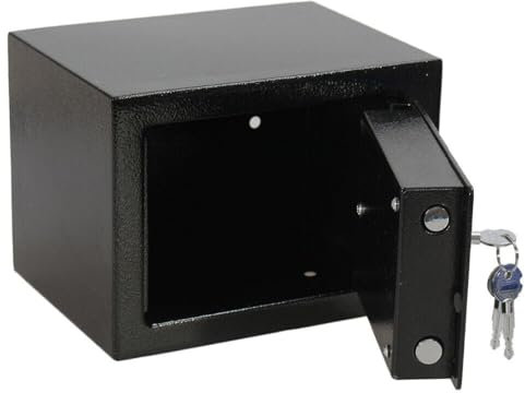 Youyijia 6.4L Tresor Safe Möbeltresor 23x17x17 cm für Zuhause Feuerfest Wasserdicht mit Schlüssel Doppelbartschloss Stahl für Dokumente Wand Safe Geldschrank