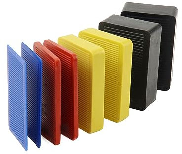 BouGPeng 84Pièces Cales de Vitrage en Plastique Cale Fenetre 60 x 40mm Cale Parquet entretoise plastique cales lambourdes jusqu'à 6 t de charge pour Portes et fenêtres(épaisseur : 2-20mm)