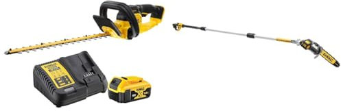 DeWalt - Taille-Haies Brushless XR 18V 5Ah Li-ION - DCMHT563P1-QW - Taille Haie Électrique sans Fil & Élagueuse sur Perche Brushless XR 18V 5AH Li-ION - Élagueuse sans Fil - 4,5 m de Portée