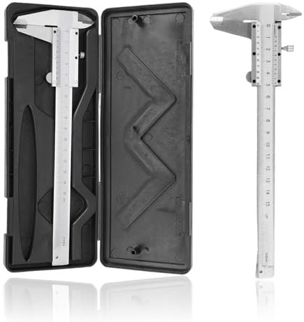 150 Mm Messschieber Edelstahl Skalenmessschieber Hohe Präzision,Klare Skala,Mit Feststellschraube,Für Haushalts- Und Industriemessungen (Silber)