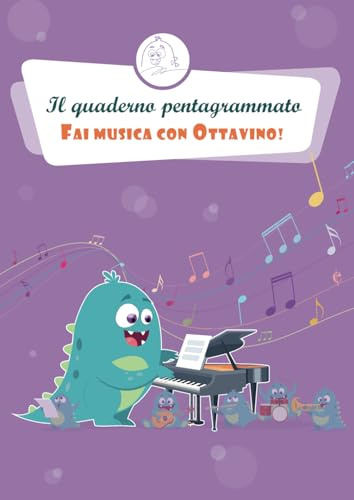 Quaderno Pentagrammato di Musica in formato grande A4: 110 Pagine Numerate con 10 Pentagrammi ciascuna, grandi e leggibili – Indice delle tracce – per Bambini e Ragazzi