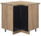 Vicco Eckschrank Fame-Line, Küchen Eckschrank, Schwarz gestreift, 80.5 cm, AP Eiche