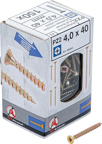 BGS Diy 88043 | Vis multifonctions | cruciforme PZ2 | 4,0 x 40 mm | 150 pièces