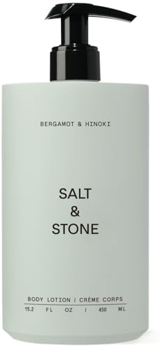 Salt & Stone Body Lotion for Women & Men| Scented Daily Body Lotion | Hydrates, Nourishes & Softens Skin | Restores Dry Skin | Fast-Absorbing | Cruelty-Free & Vegan (450 ml) (Bergamot & Hinoki)