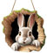 Türschild Willkommen Ostern Deko aus Holz für Haustür Frühling, Osterdeko zum hängen Bunt Frühlingsdeko mit Osterhase,Osterhasen-Kaninchenbau-Türschild für Haustüren, Wände, Fenster (L)