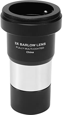Reinscer 1,25 3 x barlow lins, helt stadig flera fack belagt metallhölje med M42-gänga för standard teleskop okular