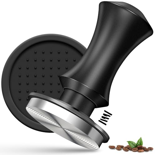 53.3mm Tamper, Prensador de Café, Espresso Tamper, 2 prensador con resorte, Base de Silicona, 30 lbs regulador de la presión, para accesorios de barista