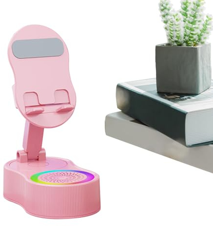 Altavoz por Inducción para Teléfono,Base De Audio Inductiva con Iluminación RGB | Soporte para Tableta Que Reproduce Sonido para Ver Videos Grabar Ver Películas Escuchar Música