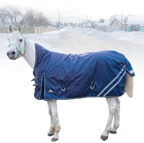 Coperta per cavalli, 1200D, invernale, essenziale, collo standard, coperta media per stalle di pony, protezione calda e durevole